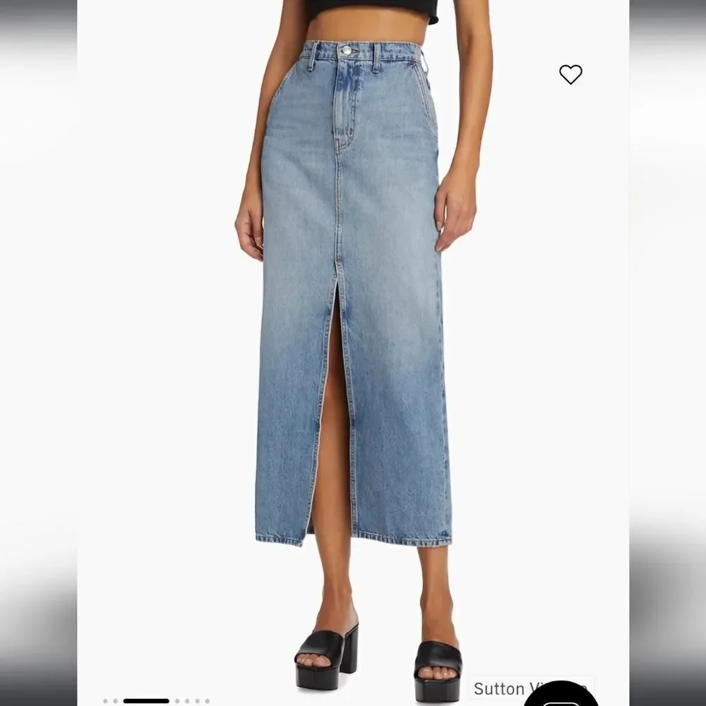 Derek Lam 10 Crosby Sutton High Waisted Denim Maxi Skirt - Picture 3 of 14